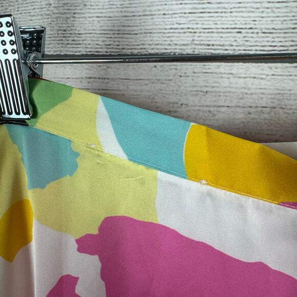 Roses Are Red Women's Colorful Satin Printed Lightweight Midi Skirt Size Large - Picture 5 of 11